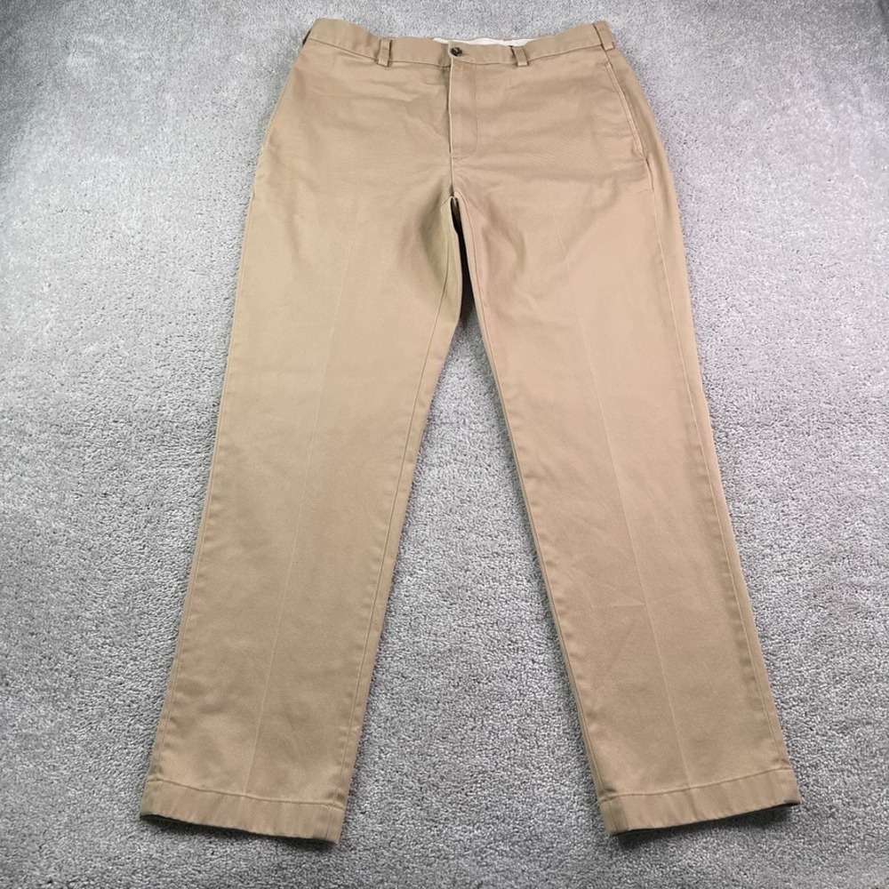 Brooks Brothers Pants Mens 35x32 Tan Khaki Clark Advantage Chino Business Slacks